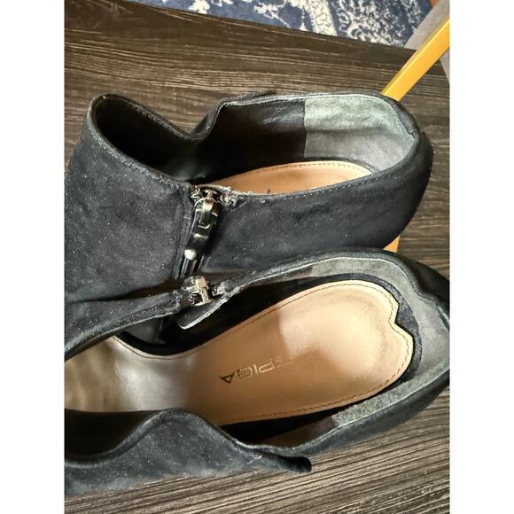 Via Spiga Black Suede Open-Toe Heel Bootie Sz. 7 - Picture 6 of 7